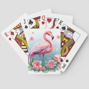 Blush & Bloom Flamingo: The Elegance of Nature Poker Cards