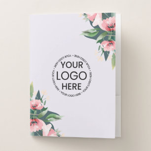 Blush Bloom Logo Mauve Real Estate Agent Pocket Folder