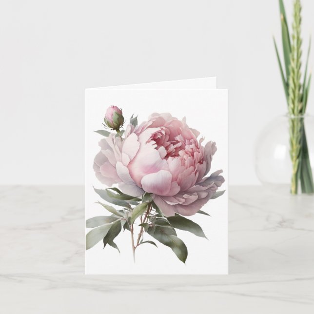 Blush bloom Peony card (Front)