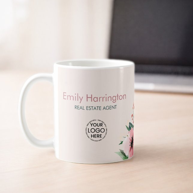 Blush Bloom Rose Real Estate Agent Coffee Mug (Creator Uploaded)