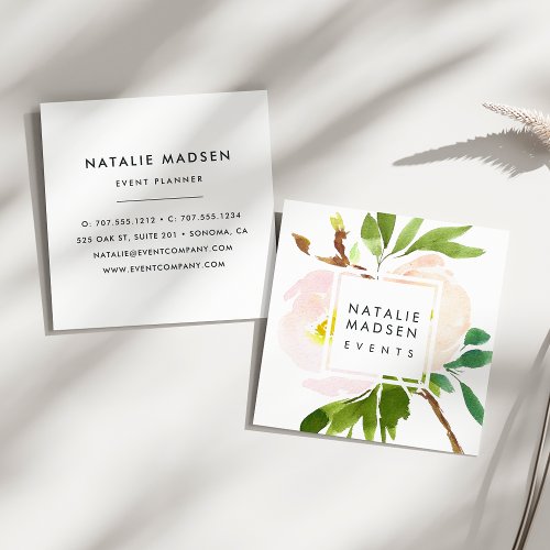 Blush Bloom Square Business Card