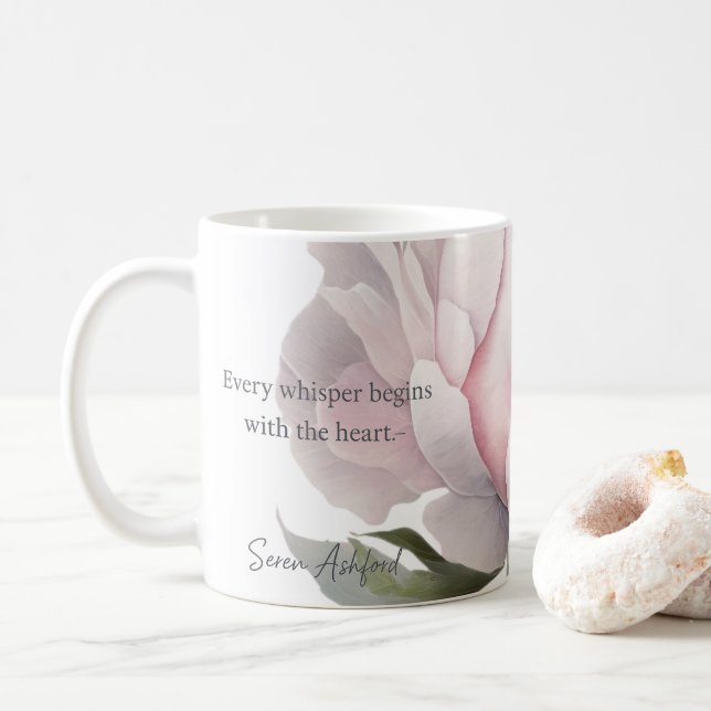 Blush bloom with whispered words Mug (With Donut)