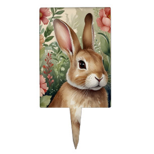 Blush Blooms and Bunny Dreams Cake Pick 