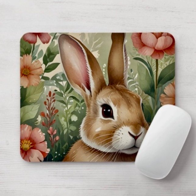 Blush Blooms and Bunny Dreams Mousepad (Creator Uploaded)