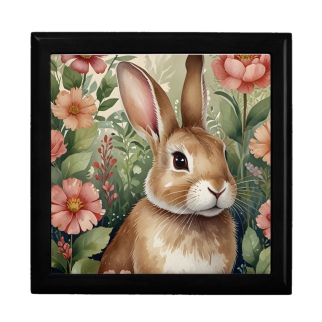 Blush Blooms and Bunny Keepsake Box  (Front)