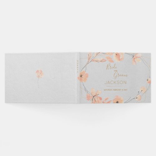 Blush  Blooms Watercolor Floral  Gold Custom Guest Book