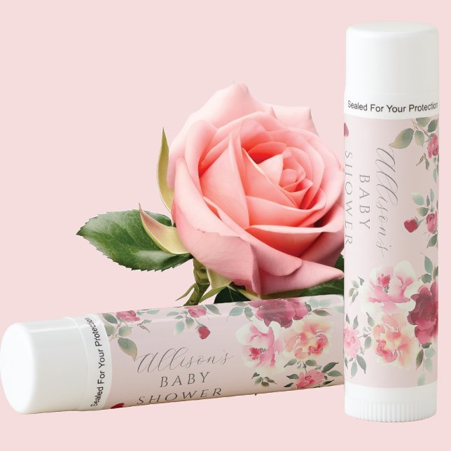Blush Blossom Baby Shower Favor Lip Balm (Creator Uploaded)