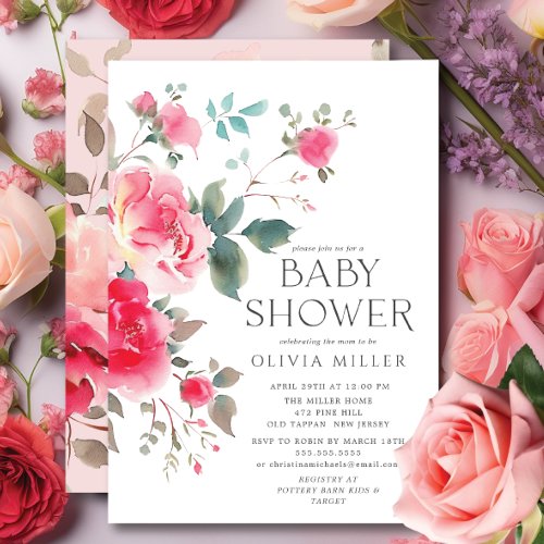 Blush Blossom Baby Shower Invitation