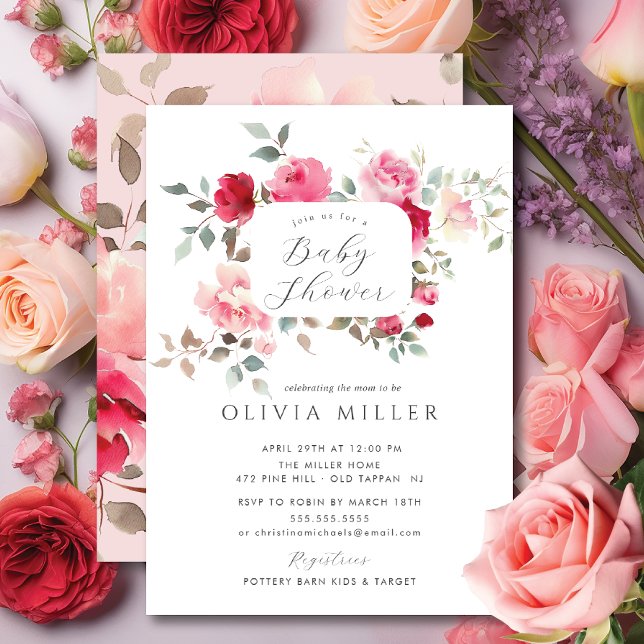 Blush Blossom Baby Shower Invitation (Creator Uploaded)