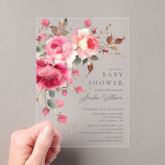 Blush Blossom Baby Shower Invitation (Insitu (Handheld))