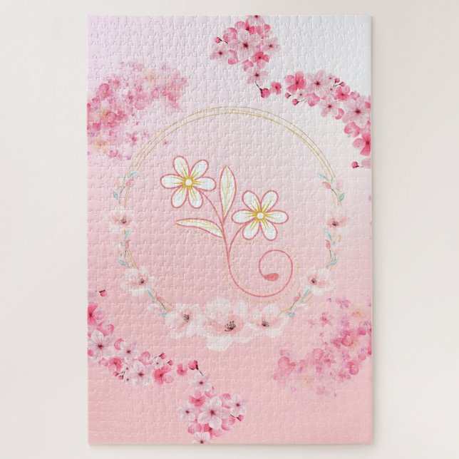 Blush Blossom Blessing – Gentle Floral Jigsaw Puzzle (Vertical)