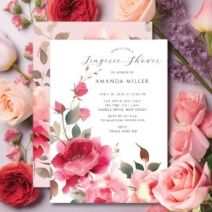 Blush Blossom Bridal Lingerie Shower Invitation