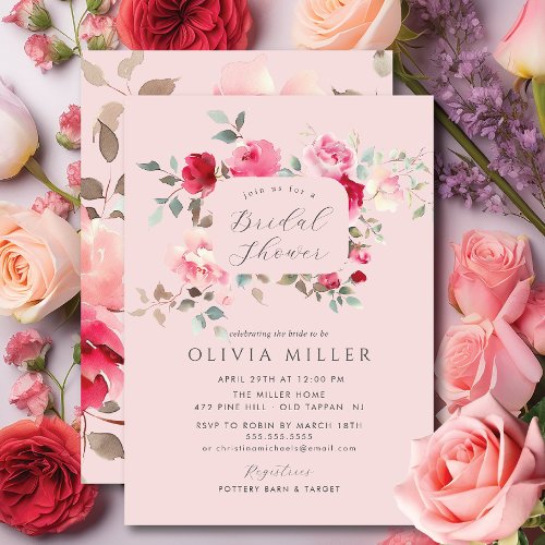 Blush Blossom Bridal Shower Invitation