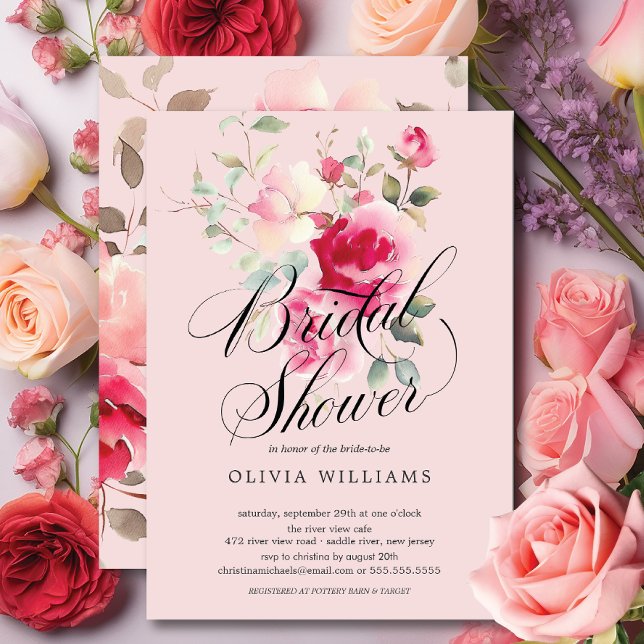 Blush Blossom Bridal Shower Invitation (Creator Uploaded)