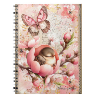 Blush Blossom Dreams Personalized Notebook