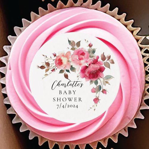 Blush Blossoms Baby Shower Edible Frosting Rounds