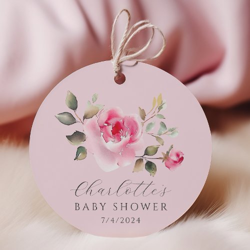 Blush Blossoms Baby Shower Favor Tags