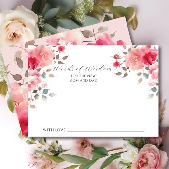 Blush Blossoms Baby Words Of Wisdom Card by invitationstop at Zazzle