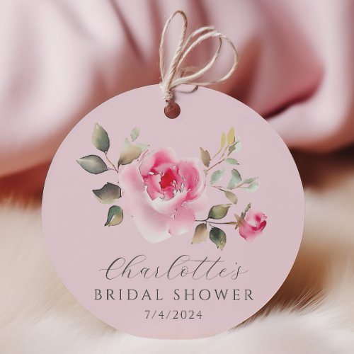 Blush Blossoms Bridal Shower Favor Tags