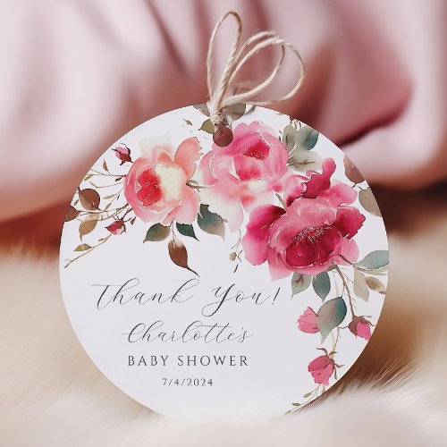 Blush Blossoms Delight Baby Shower Favor Tags