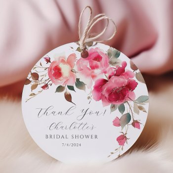 Blush Blossoms Delight Bridal Shower Favor Tags by invitationstop at Zazzle