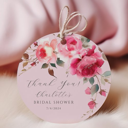 Blush Blossoms Delight Bridal Shower Favor Tags