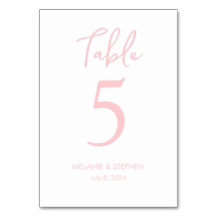 Blush + Blue Color Block Wedding Table Numbers