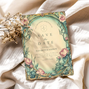 Blush Blue Garden wedding Save The Date