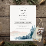 Blush Blue Pine Snow Mountains Wedding Invite<br><div class="desc">For any further customisation or any other matching items,  please feel free to contact me at yellowfebstudio@gmail.com</div>