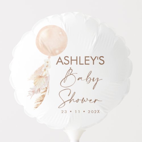 Blush Boho Floral Balloon Baby Shower Balloon