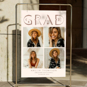 Blush Boho GRAD Graduation Party Photo Collage Foam Board