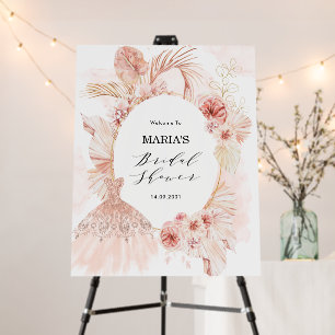 Blush Boho Pampas Bridal Shower Welcome Sign