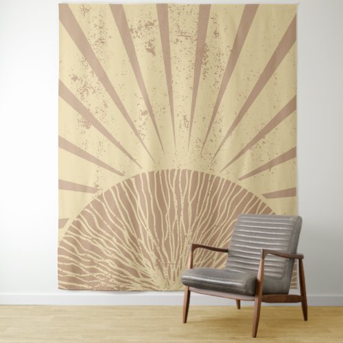 Blush Boho Sunset Dorm Decor Tapestry