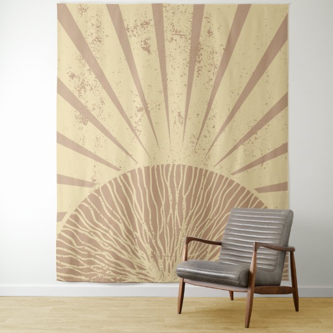 Blush Boho Sunset Dorm Decor Tapestry