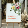 Blush Boho Tropical Floral Wedding Welcome Foam Board