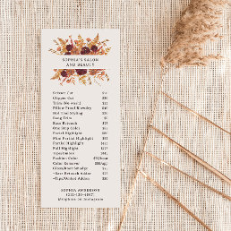 Blush Boho Wildflowers | Salon Price List Rack Card