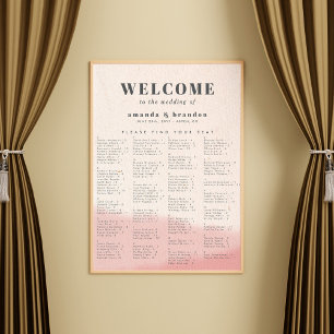 Blush & Bold Alphabetical Wedding Seating Chart
