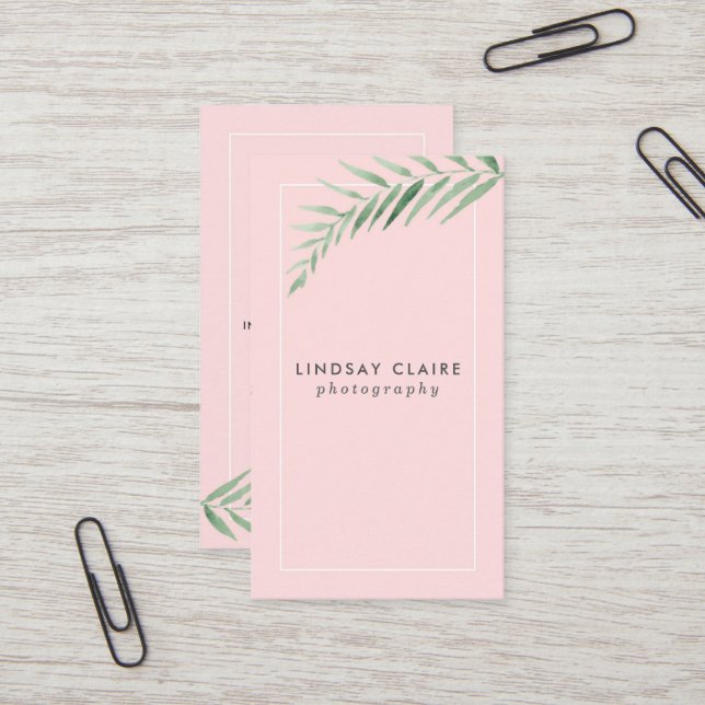 Blush Botanical Business Cards (Front/Back In Situ)