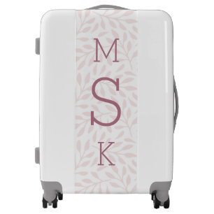 Blush Botanical Classic Monogram Luggage