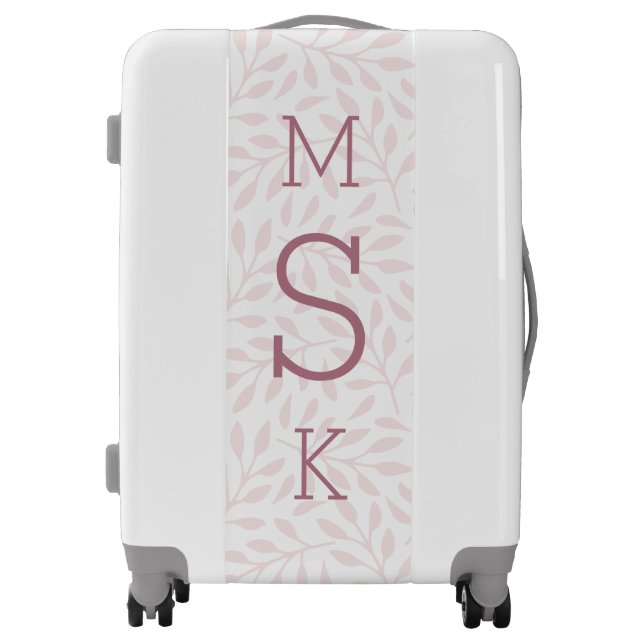 Blush Botanical Classic Monogram Luggage (Front)