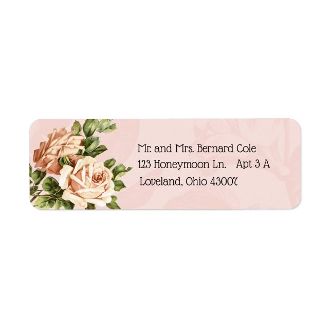 Blush Botanical Vintage Rose Label (Front)