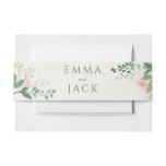 Blush Botanical Watercolor Greenery and Floral Invitation Belly Band