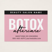 Blush Botox Injection Aftercare Instruction Card (Front)