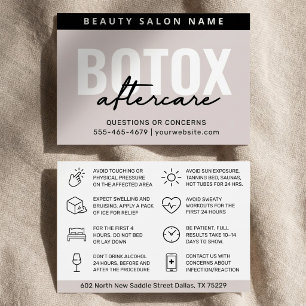Blush Botox Injection Aftercare Instruction Card