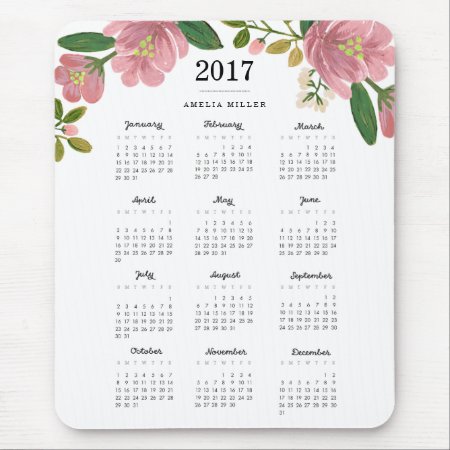 Blush Bouquet 2017 Calendar Mouse Pad