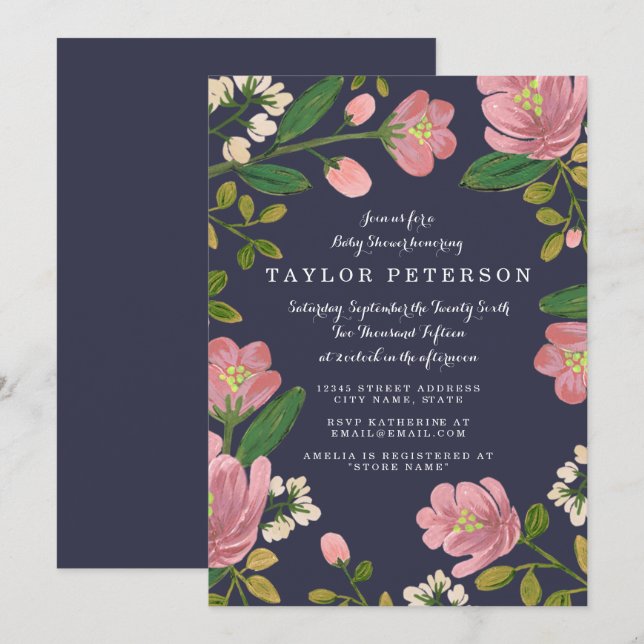 Blush Bouquet Baby Shower Invitation (Front/Back)