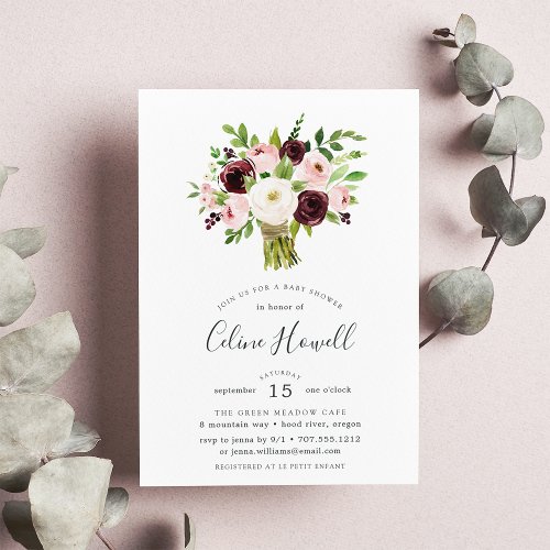 Blush Bouquet Baby Shower Invitation