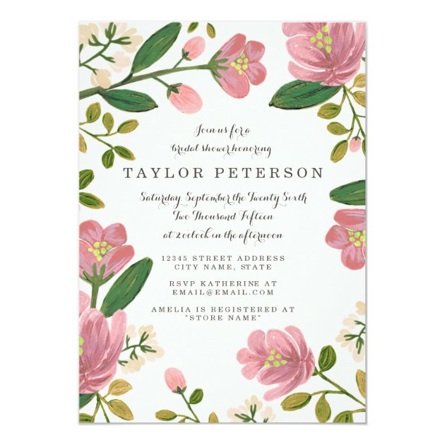 Blush Bouquet Bridal Shower Invitation