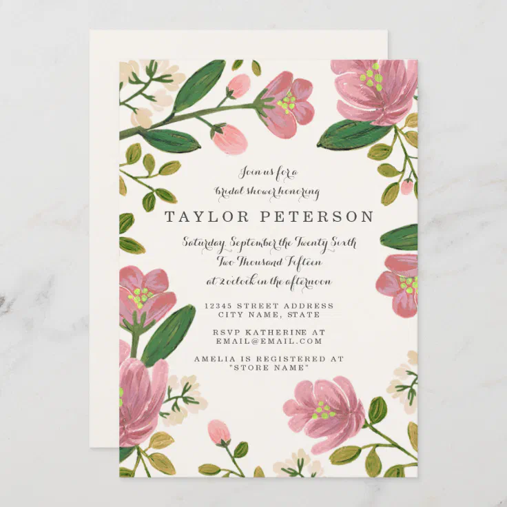 Blush Bouquet Bridal Shower Invitation | Zazzle