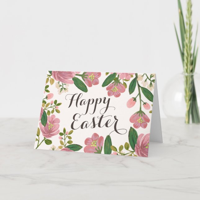 Blush Bouquet Easter Holiday Card (Front)